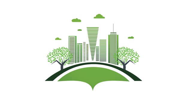 Modern Eco-Friendly Urban City Design with tree vector