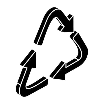 Conceptual flat design icon of recycle vector