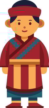 A illustration of a man in traditional Chinese attire, symbolizing culture, tradition, and ethnic heritage. vector