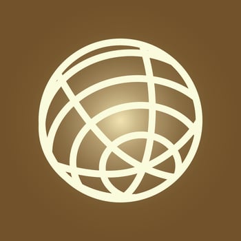 A globe icon on a brown background vector