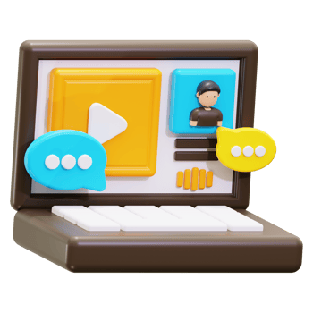 3d Online Interview icon. Suitable for technology blogs, social media content about online communication png