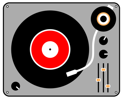 Retro Music Vinyl Record Player png