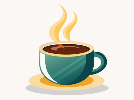 A cup of coffee on a saucer with a hot drink vector