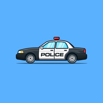 Police Car Illustration Cartoon Style vector