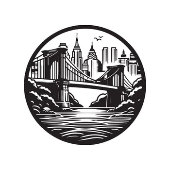 Premium Over Bridge Silhouette Vectors for Urban and Rural Illustrations