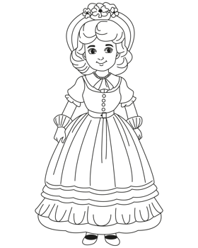 Aristocratic girl of Europe of Renaissance period. France People wearing medieval fashion vintage clothes. illustration png