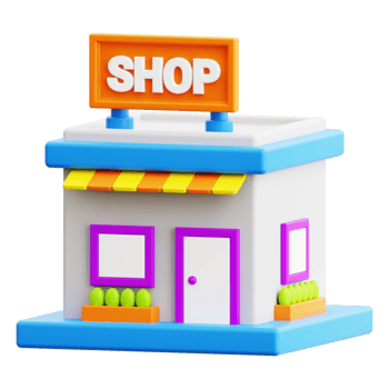 3d Supermarket icon. Ideal for websites, articles, social media posts, or blog posts about shopping and groceries png