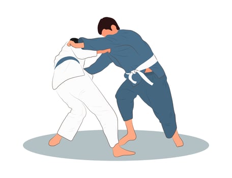 Judo, fight, battle, japan martial art, wrestling vector