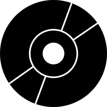 A black and white disk icon vector