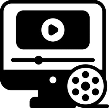 clip icon with a computer monitor and a player vector