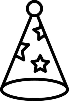 A black and white party hat with stars vector