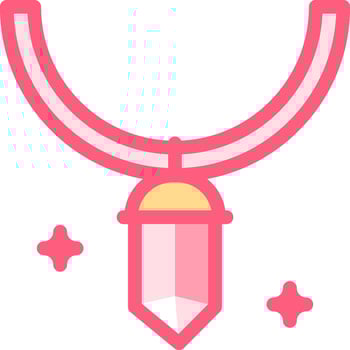 A pink necklace with a crystal on it vector
