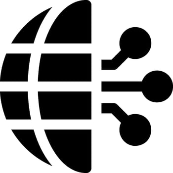 A globe with four dots on it vector