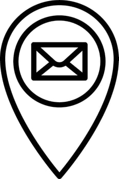 Email icon in pin location vector