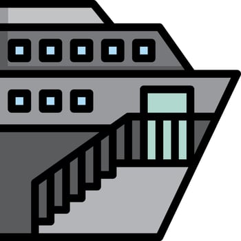 A cruise ship with stairs and a ladder vector