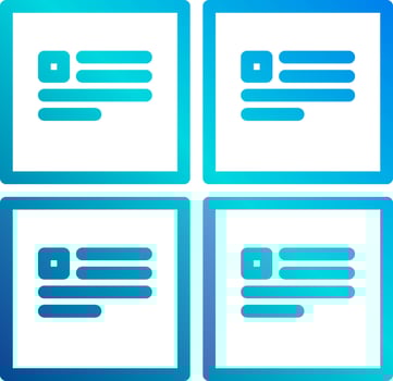 Four square icons with blue and white text vector