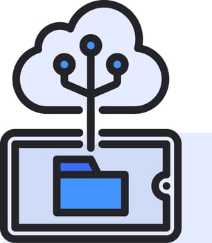 Cloud storage on tablet vector