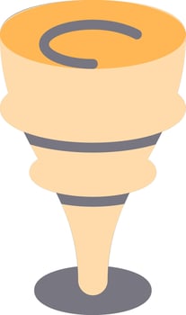 A funnel with a yellow and orange cone vector