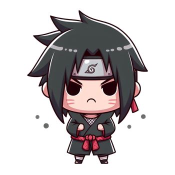 Adorable Cartoon Sasuke Caricature Design png
