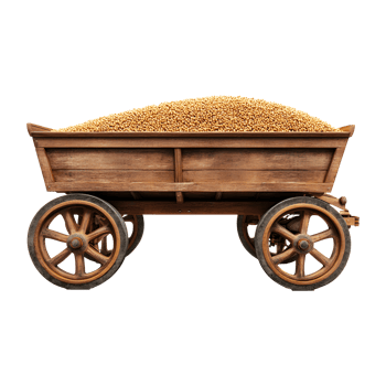 Isolated Vintage Grain Cart with Transparent Background png