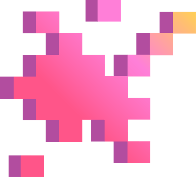 A pink and yellow pixel art image png