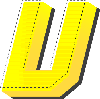 Letter V, Yellow 3D Tech Modern Alphabet png