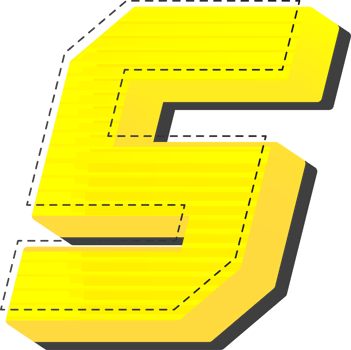 The letter s is made of yellow and black png