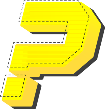 Question mark, Yellow 3D Tech Modern Alphabet png