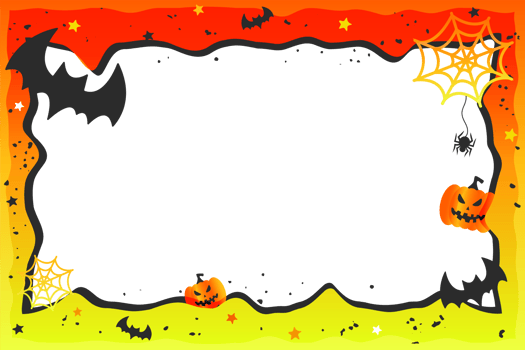 Halloween frame with spider web and pumpkin png