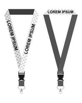 Blank lanyard template front and back view vector