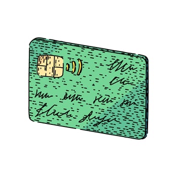 cashback credit card sketch hand drawn vector