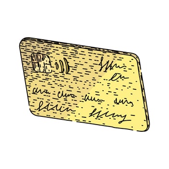 balance credit card sketch hand drawn vector