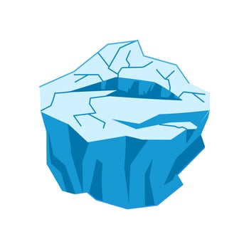thaw ice crack cartoon illustration vector