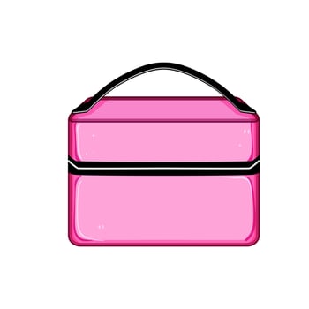 compact makeup bag cartoon illustration vector