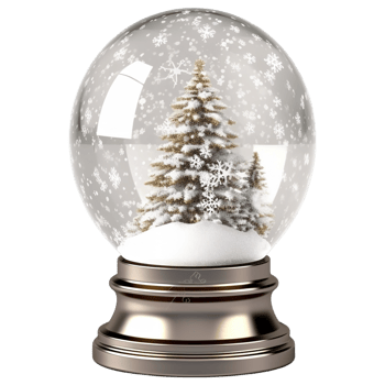 A snow globe with a tree inside png