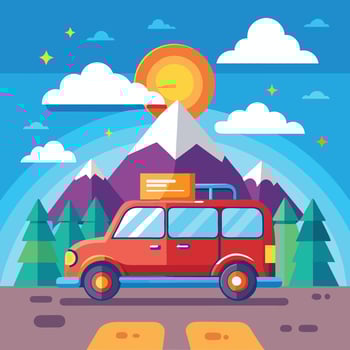 Vacation Road Trip Illustration vector