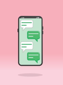 Smartphone Chatroom Messaging App on Screen vector