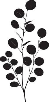 a black and white illustration of a plant with leaves vector