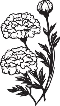 a black and white drawing of a flower vector