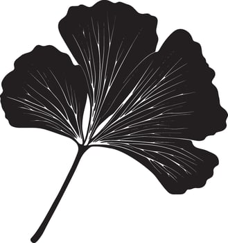 Ginko leaf clean simple silhouette black vector