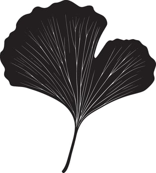 Ginko leaf clean simple icon outline black vector