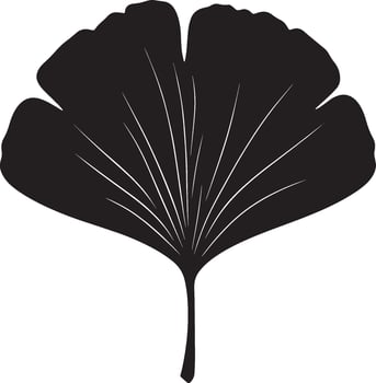 ginkgo leaf silhouette illustration vector