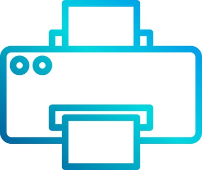 Printer icon with blue and white lines vector