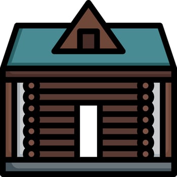 Log cabin icon vector