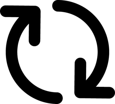A black and white image of a circular arrow vector