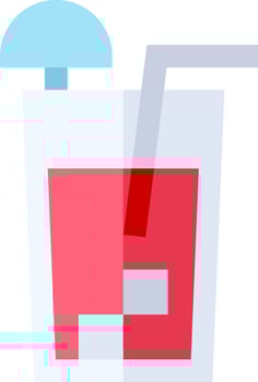 A drink with a straw and umbrella in it vector