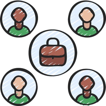 A group of people with briefcases and a briefcase vector
