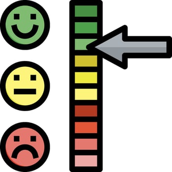 A bar chart with four different emoticons vector