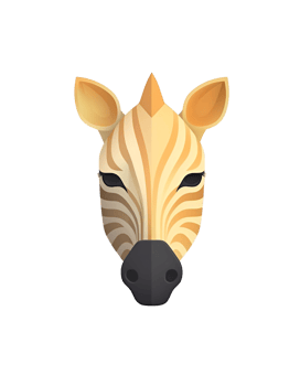 A CUTE ZEBRA IN 3D png