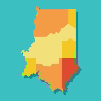 Indiana map flat illustration vector